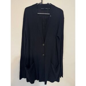 Nells Nelson Tricot‎ - Black Silk And Cotton Cardigan Size 40